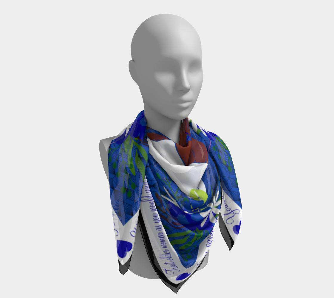 Sisterhood Scarf Blue and White