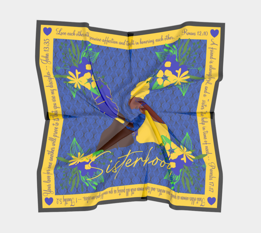 Sisterhood Scarf Blue and Gold