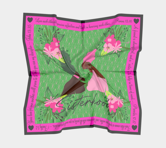 Sisterhood Scarf Pink and Green