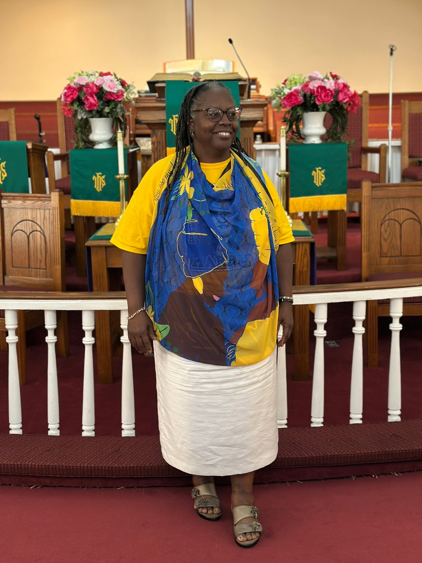 Sisterhood Scarf Blue and Gold