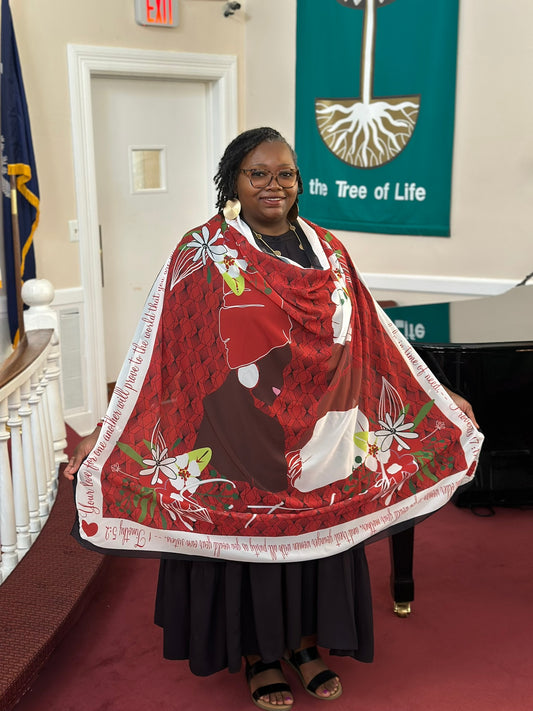 Sisterhood Scarf Red and White