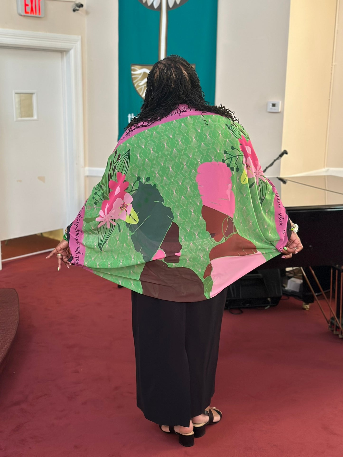 Sisterhood Scarf Pink and Green