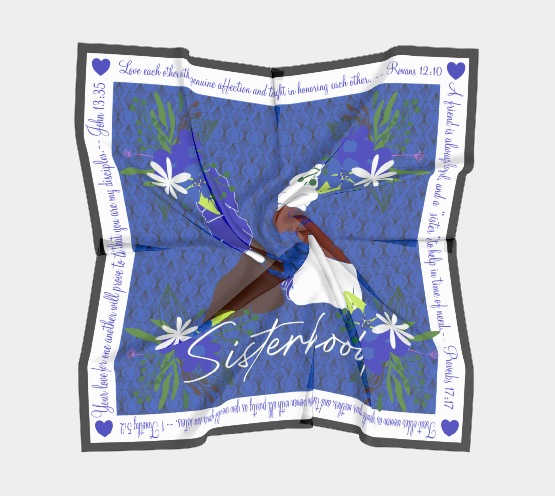 Sisterhood Scarf Blue and White